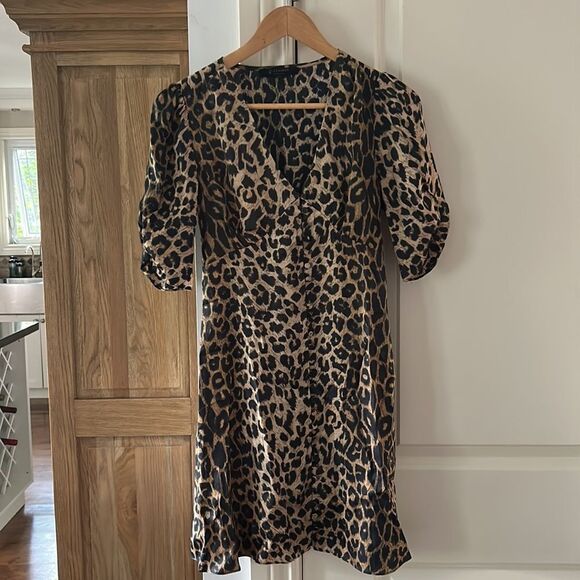 🎀 All saints satin kota leppo animal print dress xs Euc - Picture 10 of 16